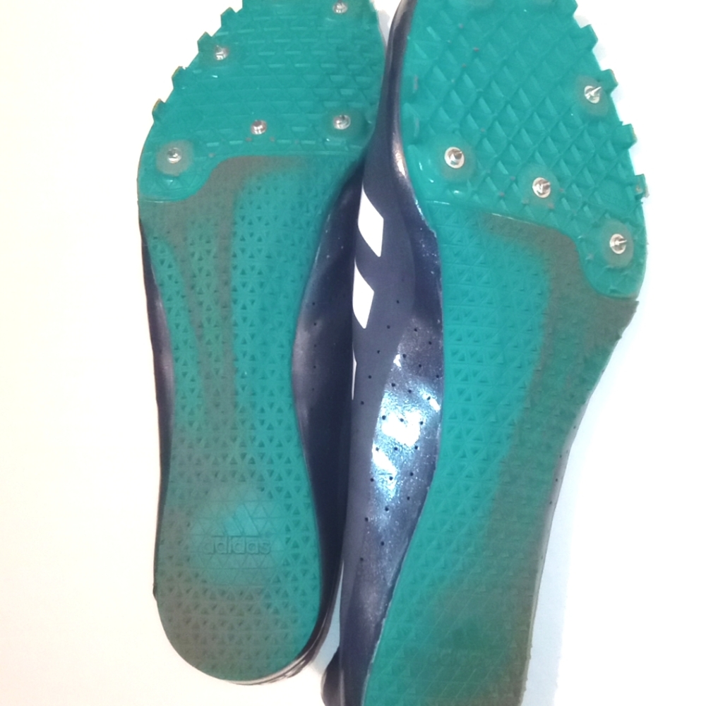 Adidas Sprintstart Running Track Men's Spikes Shoes Navy Blue Teal Size 13 - Picture 10 of 12